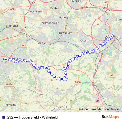 232 bus Line Map