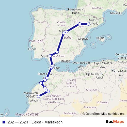 232 bus Line Map