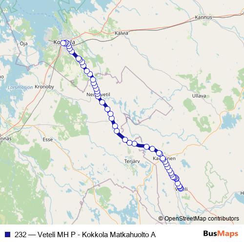 232 bus Line Map
