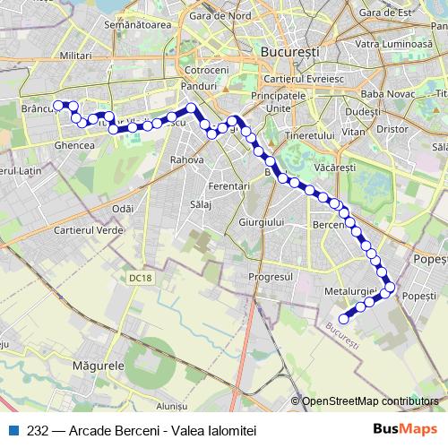 232 bus Line Map