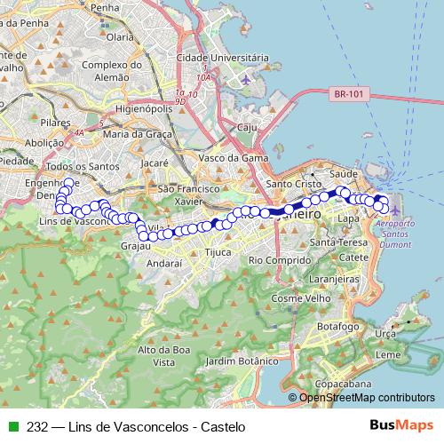 232 bus Line Map