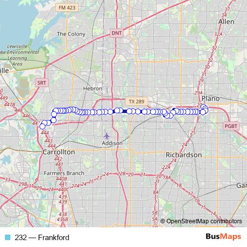 232 bus Line Map
