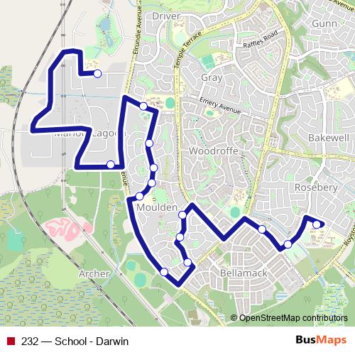 232 bus Line Map