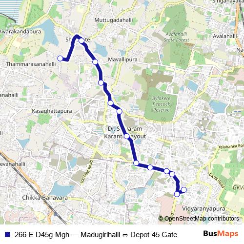 266-E D45g-Mgh bus Line Map