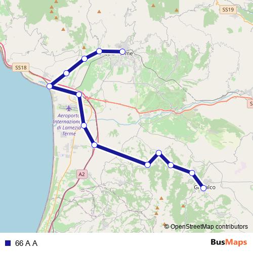 66 A A bus Line Map
