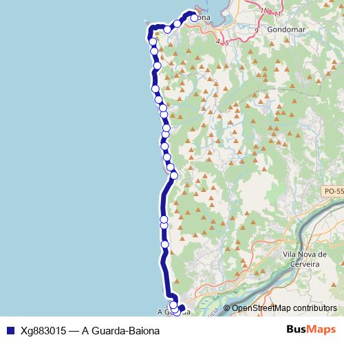 Xg883015 bus Line Map