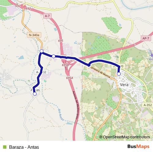 Baraza - Antas bus Line Map