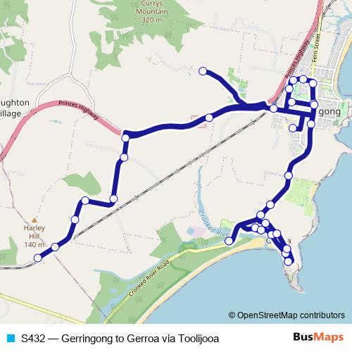 S432 bus Line Map
