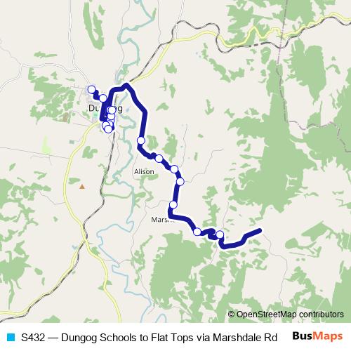 S432 bus Line Map