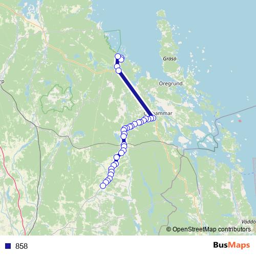 858 bus Line Map