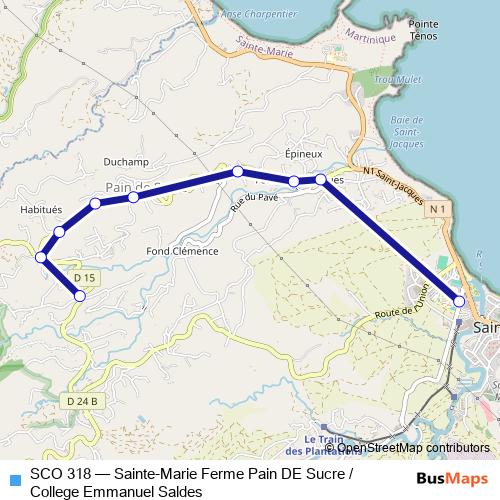 SCO 318 bus Line Map