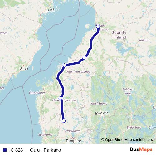 IC 828 rail Line Map