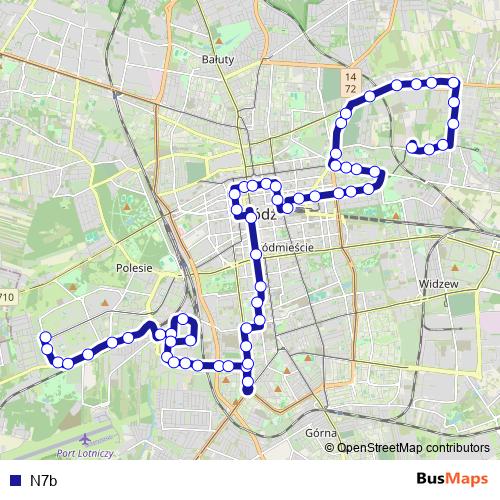 N7b bus Line Map