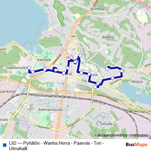 L82 bus Line Map