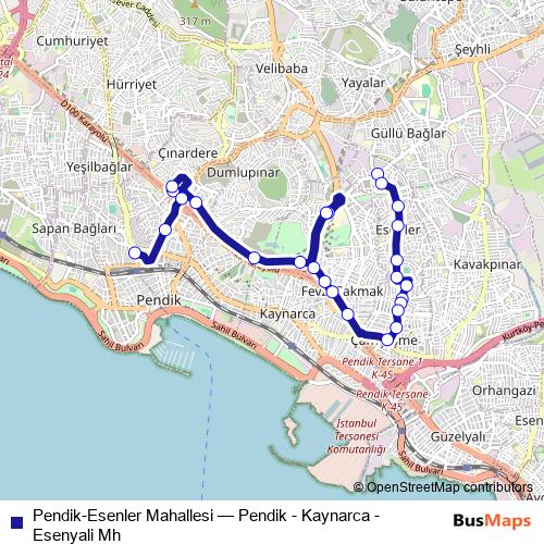 Pendik-Esenler Mahallesi bus Line Map