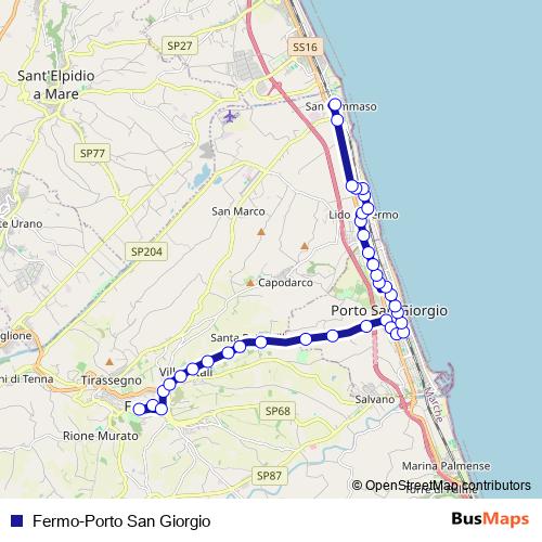Fermo-Porto San Giorgio bus Line Map