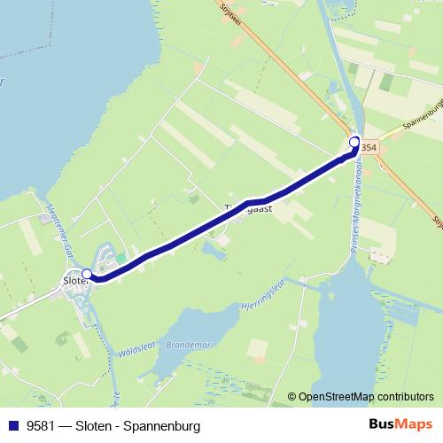 9581 bus Line Map