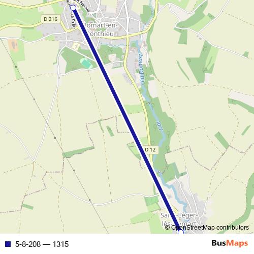 5-8-208 bus Line Map