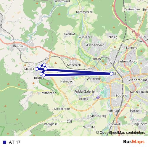AT 17 bus Line Map