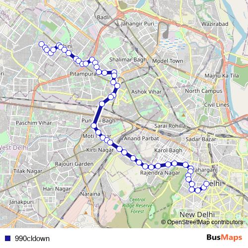990cldown bus Line Map
