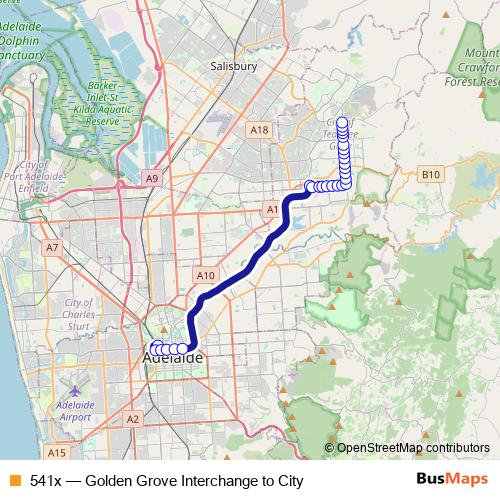 541x bus Line Map