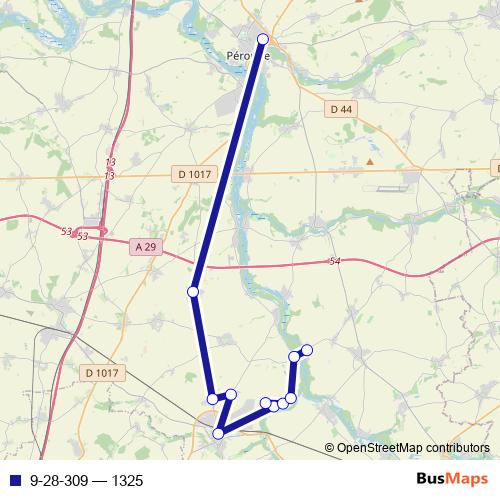 9-28-309 bus Line Map