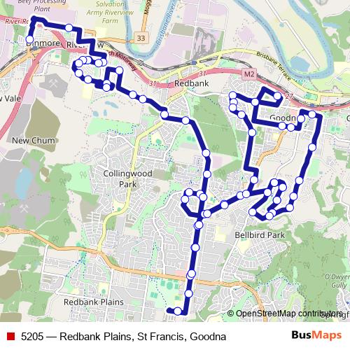 5205 bus Line Map