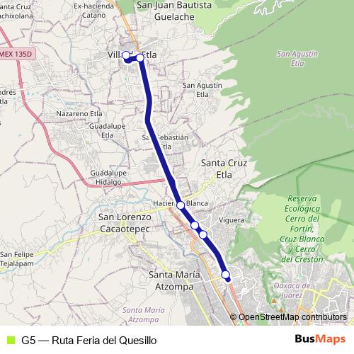 G5 bus Line Map