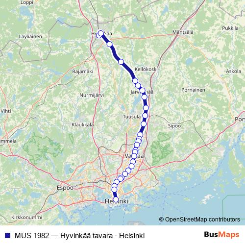 MUS 1982 rail Line Map