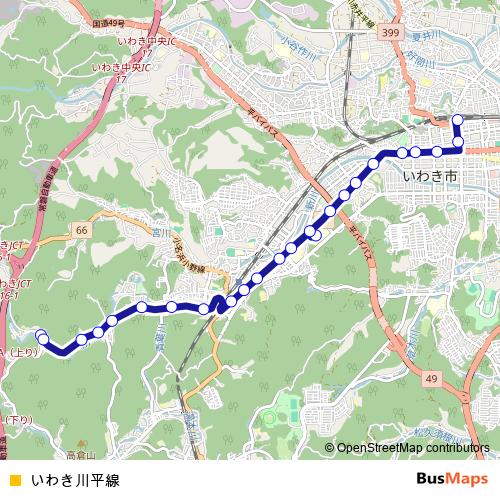 Iwaki Kawadaira Line bus Line Map