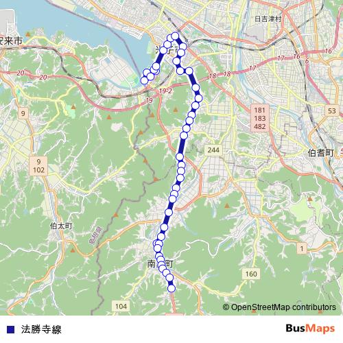 홋쇼지선 bus Line Map