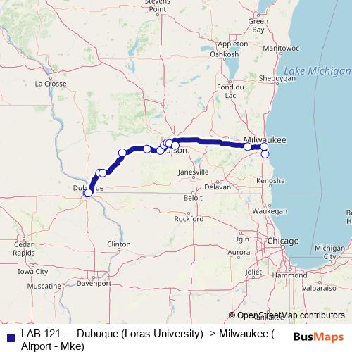 LAB 121 bus Line Map