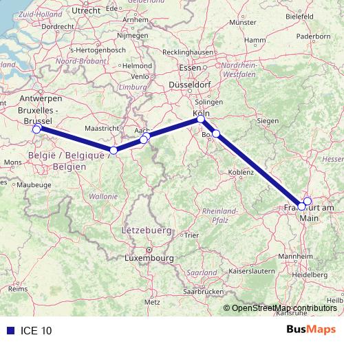 ICE 10 rail Line Map
