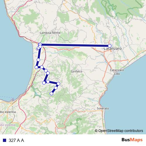 327 A A bus Line Map