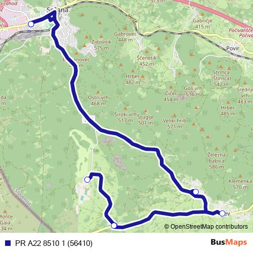 PR A22 8510 1 (56410) bus Line Map