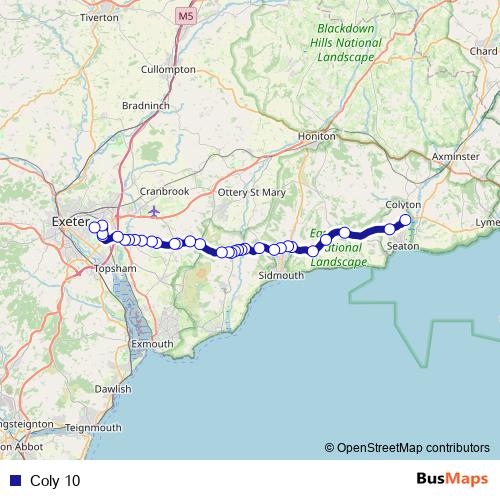 Coly 10 bus Line Map