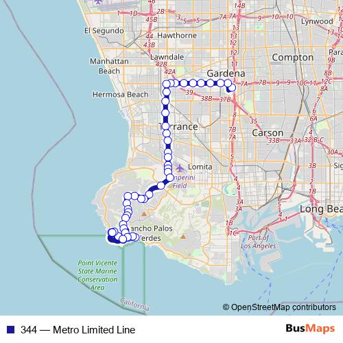 344 bus Line Map