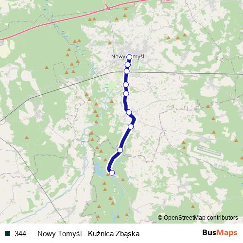 344 bus Line Map