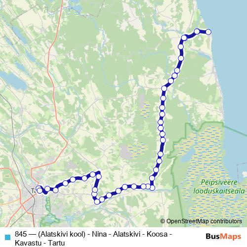 845 bus Line Map