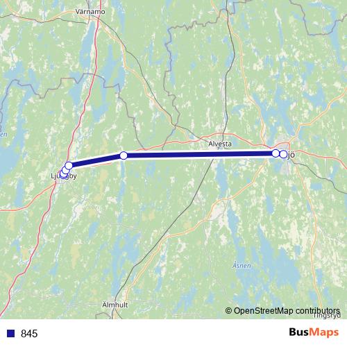 845 bus Line Map