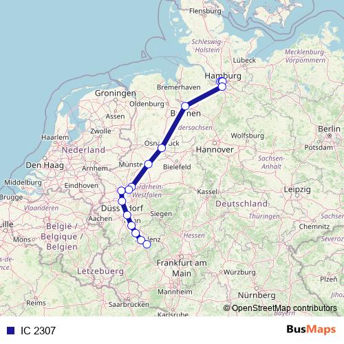 IC 2307 rail Line Map