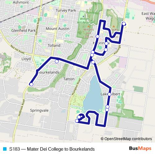 S183 bus Line Map