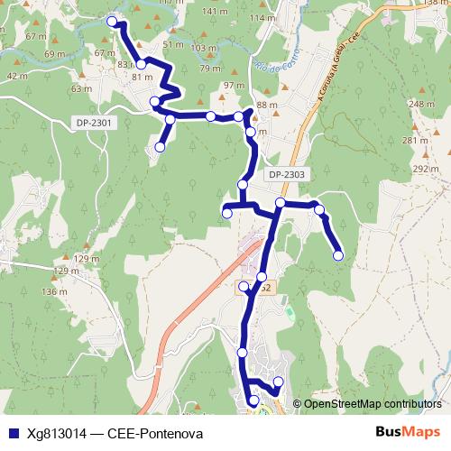 Xg813014 bus Line Map