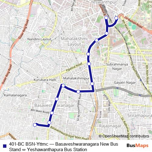 401-BC BSN-Yttmc bus Line Map