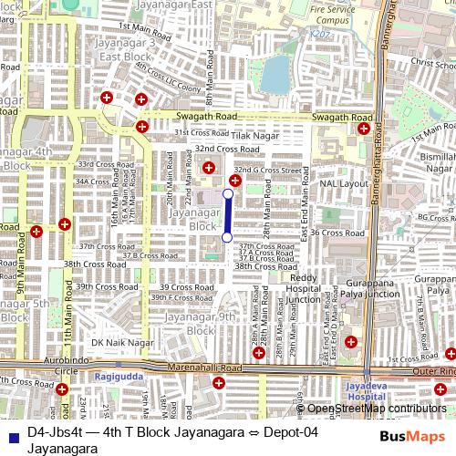 D4-Jbs4t bus Line Map