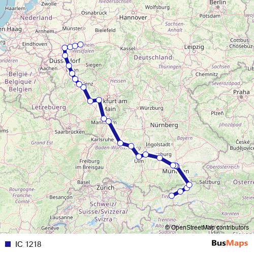 IC 1218 rail Line Map