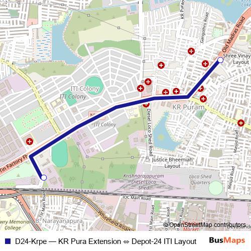 D24-Krpe bus Line Map