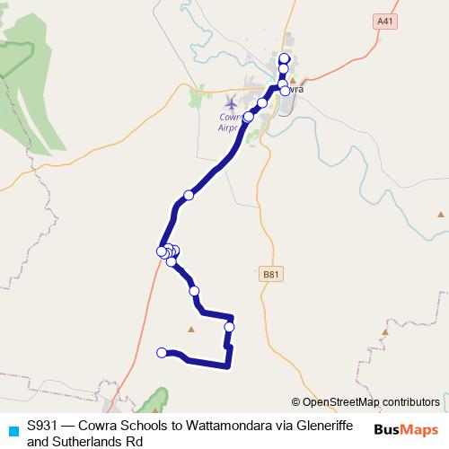 S931 bus Line Map