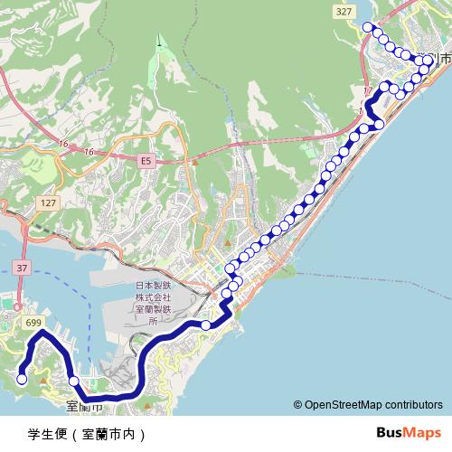学生便（室蘭市内） bus Line Map