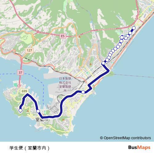 学生便(室蘭市内) bus Line Map
